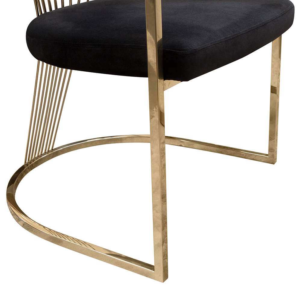 Diamond Sofa - Solstice Dining Chair in Black Velvet w/ Polished Gold Metal Frame - SOLSTICEDCBL1PK veiw 9