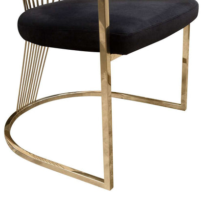 Diamond Sofa - Solstice Dining Chair in Black Velvet w/ Polished Gold Metal Frame - SOLSTICEDCBL1PK veiw 9