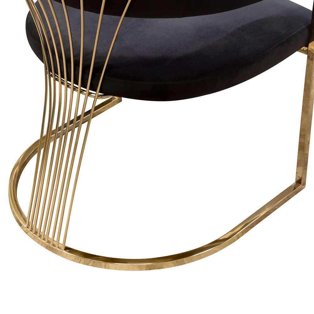 Diamond Sofa - Solstice Dining Chair in Black Velvet w/ Polished Gold Metal Frame - SOLSTICEDCBL1PK veiw 10