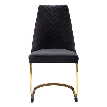 Diamond Sofa - Vogue Dining Chairs in Black Velvet with Polished Gold Metal Base (Set of 2) - VOGUE2DCBL2PK veiw 2