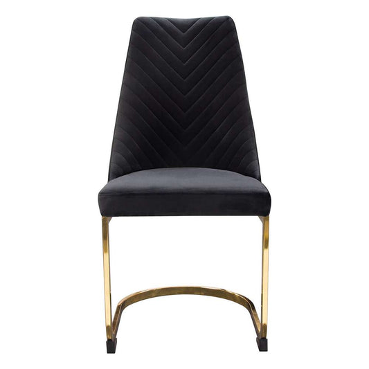 Diamond Sofa - Vogue Dining Chairs in Black Velvet with Polished Gold Metal Base (Set of 2) - VOGUE2DCBL2PK veiw 2