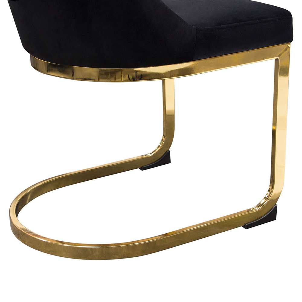 Diamond Sofa - Vogue Dining Chairs in Black Velvet with Polished Gold Metal Base (Set of 2) - VOGUE2DCBL2PK veiw 4