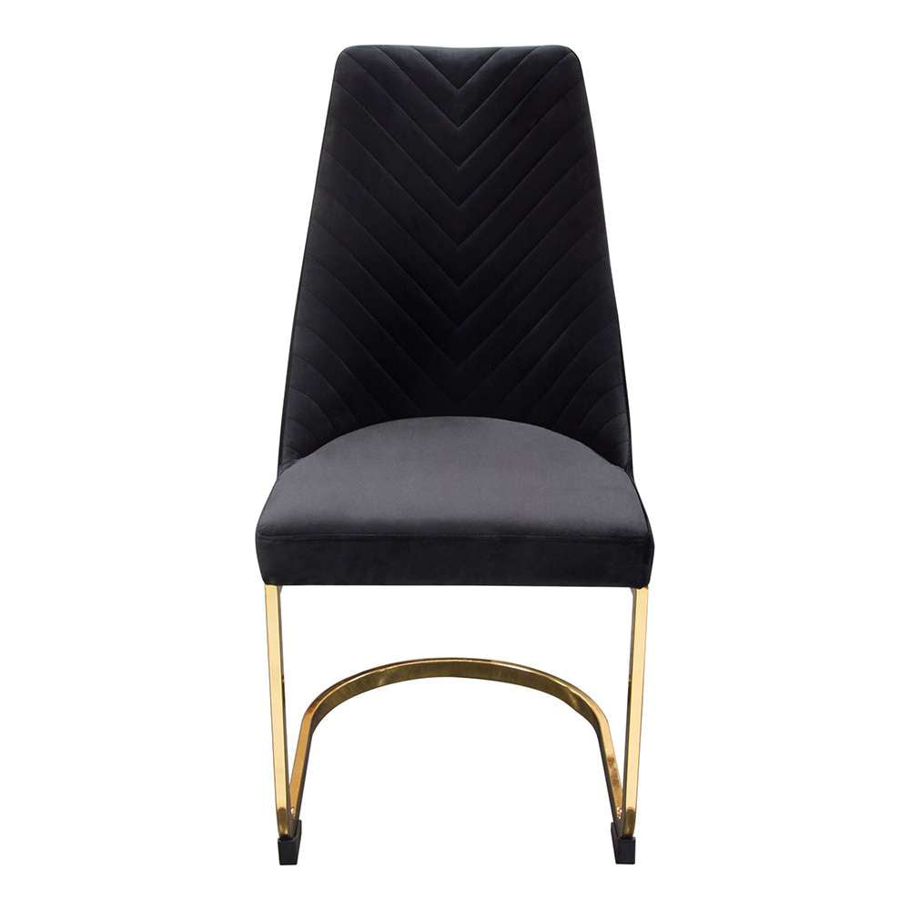 Diamond Sofa - Vogue Dining Chairs in Black Velvet with Polished Gold Metal Base (Set of 2) - VOGUE2DCBL2PK veiw 6