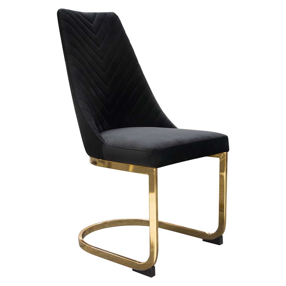 Diamond Sofa - Vogue Dining Chairs in Black Velvet with Polished Gold Metal Base (Set of 2) - VOGUE2DCBL2PK veiw 8