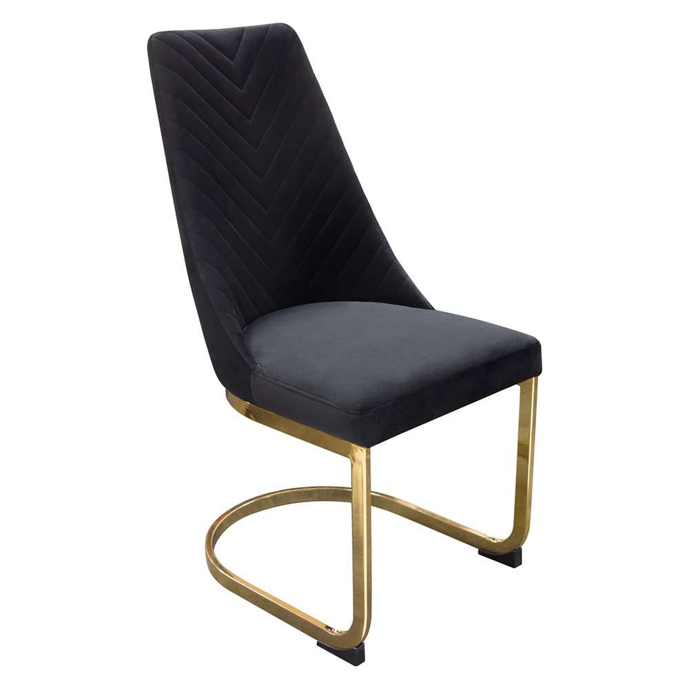 Diamond Sofa - Vogue Dining Chairs in Black Velvet with Polished Gold Metal Base (Set of 2) - VOGUE2DCBL2PK veiw 9