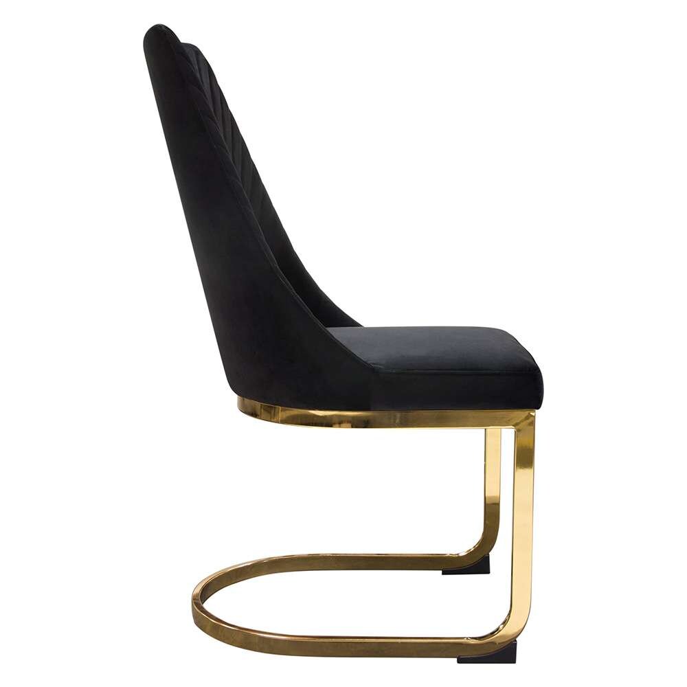 Diamond Sofa - Vogue Dining Chairs in Black Velvet with Polished Gold Metal Base (Set of 2) - VOGUE2DCBL2PK veiw 10