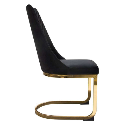 Diamond Sofa - Vogue Dining Chairs in Black Velvet with Polished Gold Metal Base (Set of 2) - VOGUE2DCBL2PK veiw 10