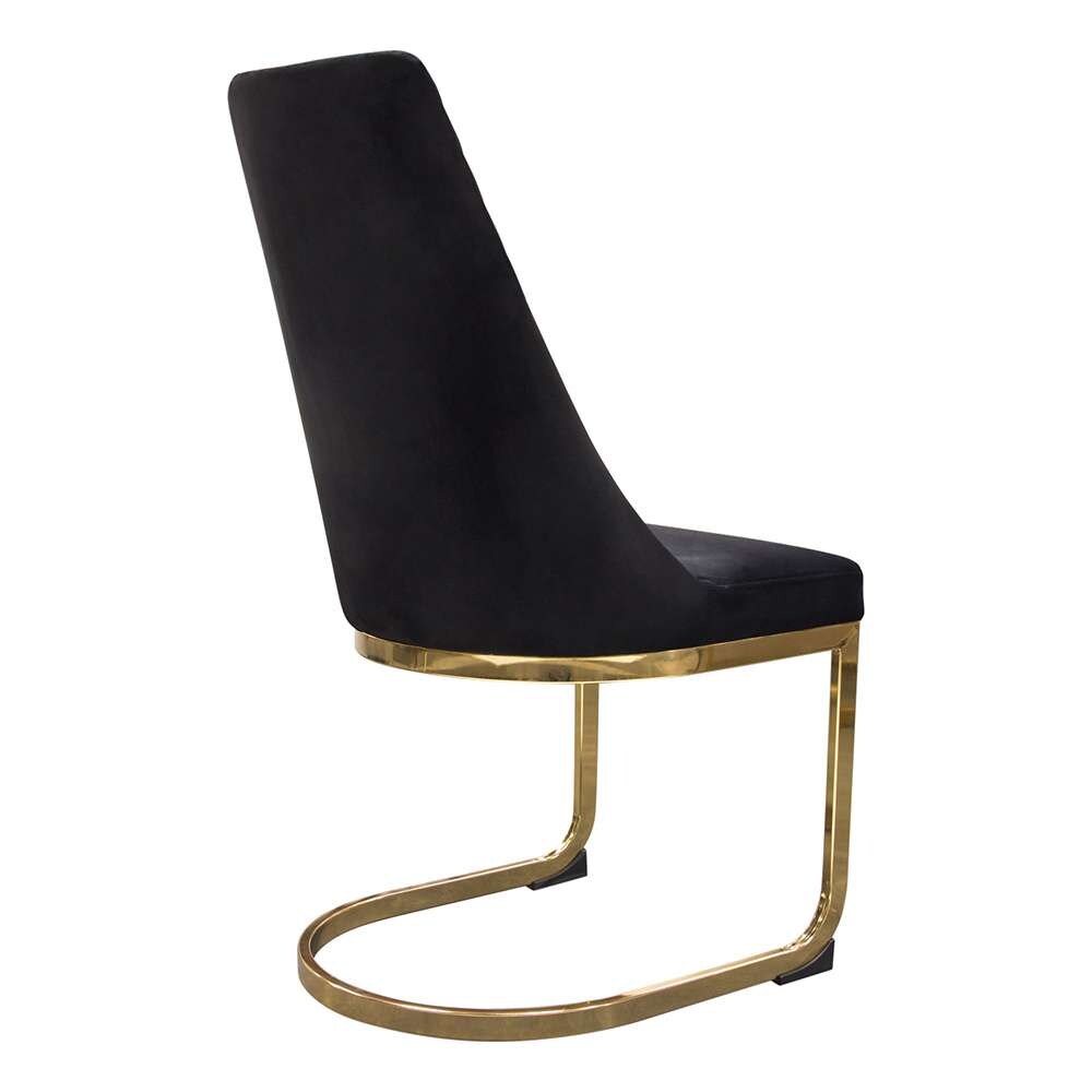 Diamond Sofa - Vogue Dining Chairs in Black Velvet with Polished Gold Metal Base (Set of 2) - VOGUE2DCBL2PK veiw 12