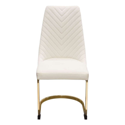 Diamond Sofa - Vogue Dining Chairs in Cream Velvet with Polished Gold Metal Base (Set of 2) - VOGUE2DCCM2PK veiw 2