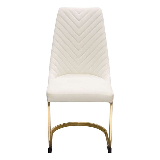 Diamond Sofa - Vogue Dining Chairs in Cream Velvet with Polished Gold Metal Base (Set of 2) - VOGUE2DCCM2PK veiw 2
