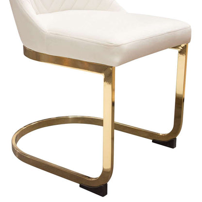 Diamond Sofa - Vogue Dining Chairs in Cream Velvet with Polished Gold Metal Base (Set of 2) - VOGUE2DCCM2PK veiw 5