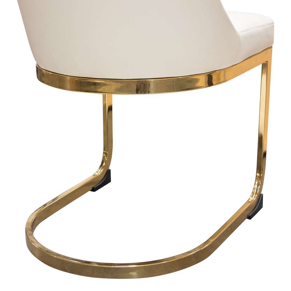 Diamond Sofa - Vogue Dining Chairs in Cream Velvet with Polished Gold Metal Base (Set of 2) - VOGUE2DCCM2PK veiw 6