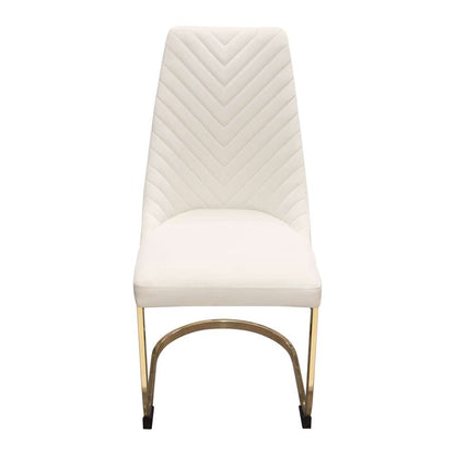 Diamond Sofa - Vogue Dining Chairs in Cream Velvet with Polished Gold Metal Base (Set of 2) - VOGUE2DCCM2PK veiw 7