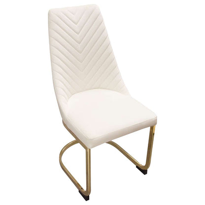 Diamond Sofa - Vogue Dining Chairs in Cream Velvet with Polished Gold Metal Base (Set of 2) - VOGUE2DCCM2PK veiw 9