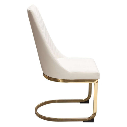 Diamond Sofa - Vogue Dining Chairs in Cream Velvet with Polished Gold Metal Base (Set of 2) - VOGUE2DCCM2PK veiw 10