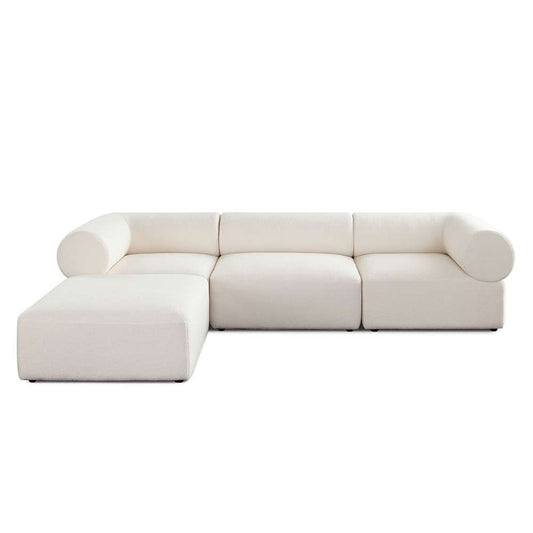 Diamond Sofa - Zia 4PC Modular Reversible Chaise Sectional in Ivory Sherpa Fabric - ZIA2SC1AC1OTIV veiw 1