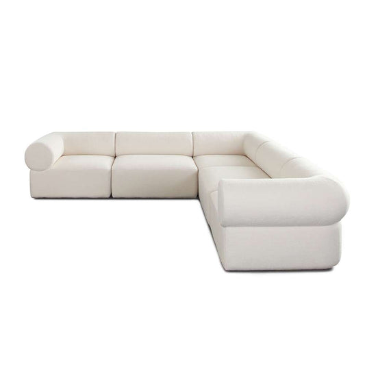 Diamond Sofa - Zia 5PC Corner Sectional in Ivory Sherpa Fabric - ZIA3SC2ACIV veiw 1