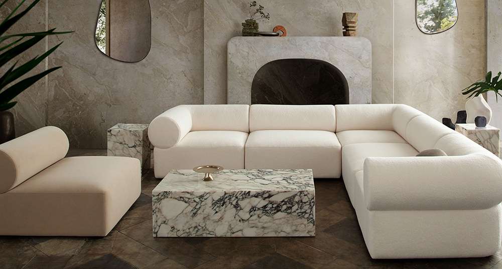 Diamond Sofa - Zia 5PC Corner Sectional in Ivory Sherpa Fabric - ZIA3SC2ACIV veiw 11