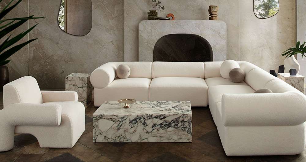 Diamond Sofa - Zia 5PC Corner Sectional in Ivory Sherpa Fabric - ZIA3SC2ACIV veiw 12