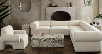 Diamond Sofa - Zia 5PC Corner Sectional in Ivory Sherpa Fabric - ZIA3SC2ACIV veiw 13