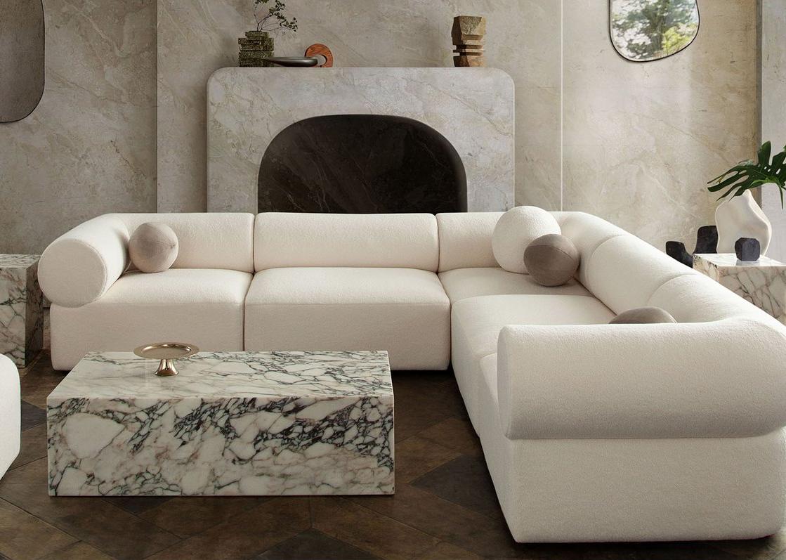 Diamond Sofa - Zia 5PC Corner Sectional in Light Camel Performance Velvet Fabric - ZIA3SC2ACLCA veiw 1