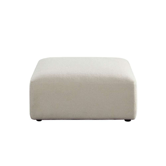 Diamond Sofa - Zia Ottoman in Ivory Sherpa Fabric - ZIAOTIV veiw 1