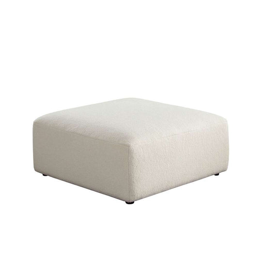 Diamond Sofa - Zia Ottoman in Ivory Sherpa Fabric - ZIAOTIV veiw 2