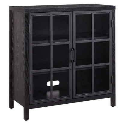 Hudson & Canal - Bennett 32in Wide Rectangular Accent Cabinet in Black Grain - AC2046 veiw 1