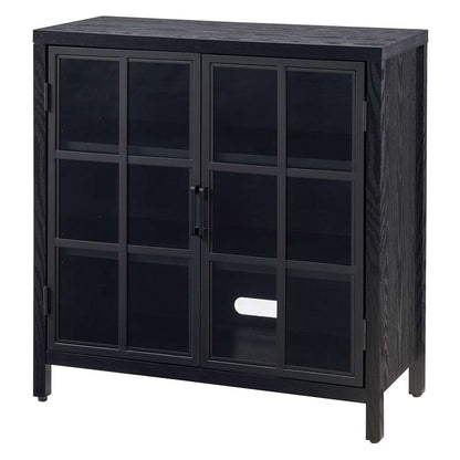 Hudson & Canal - Bennett 32in Wide Rectangular Accent Cabinet in Black Grain - AC2046 veiw 3