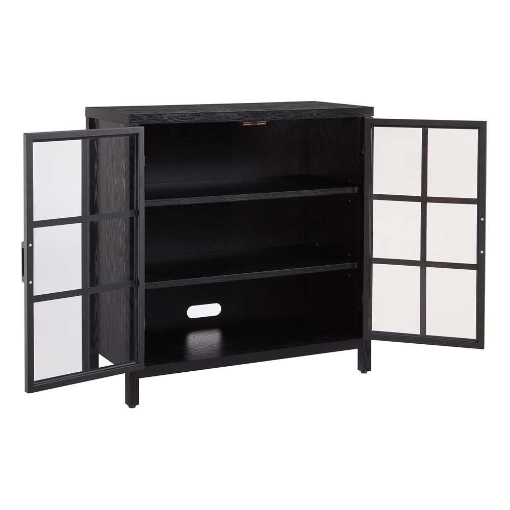 Hudson & Canal - Bennett 32in Wide Rectangular Accent Cabinet in Black Grain - AC2046 veiw 5