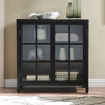 Hudson & Canal - Bennett 32in Wide Rectangular Accent Cabinet in Black Grain - AC2046 veiw 7
