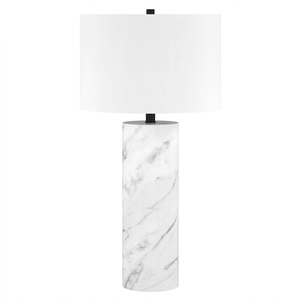 Hudson & Canal - Elise 30inin Tall Table Lamp with Fabric Shade in Marble/Black/White - TL2019 veiw 1