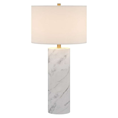 Hudson & Canal - Elise 30in Tall Table Lamp with Fabric Shade in Marble/Brass/White - TL2018 veiw 2