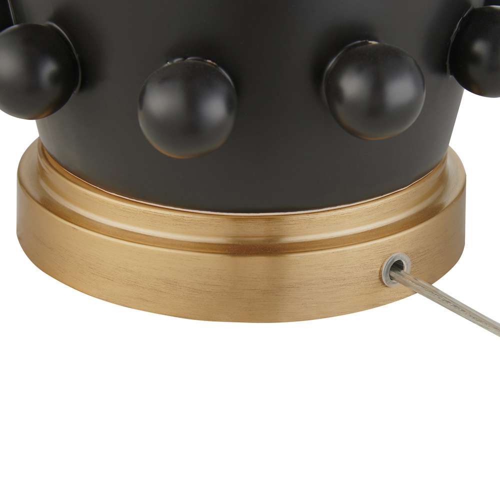 Hudson & Canal - Farrington 26in Tall Ceramic Table Lamp with Fabric Shade in Matte Black/White - TL1998 veiw 4