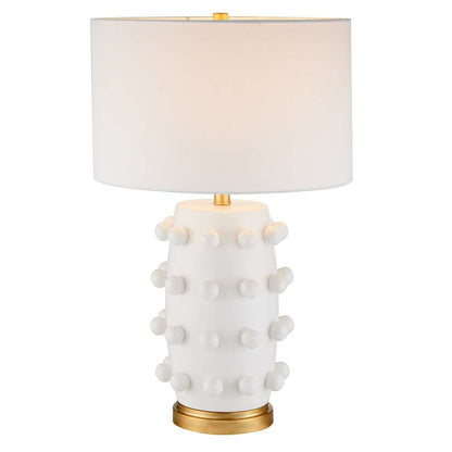 Hudson & Canal - Farrington 26in Tall Ceramic Table Lamp with Fabric Shade in Matte White/White - TL1999 veiw 2