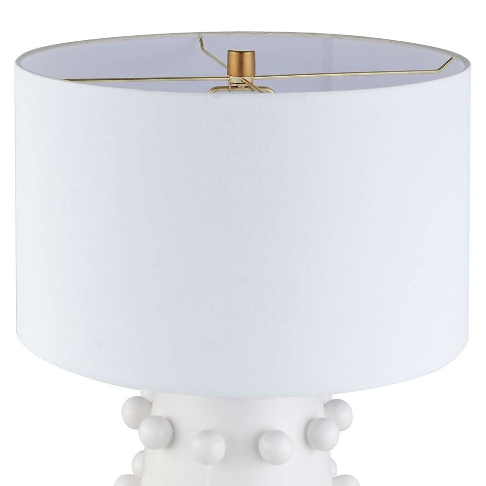 Hudson & Canal - Farrington 26in Tall Ceramic Table Lamp with Fabric Shade in Matte White/White - TL1999 veiw 3