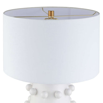 Hudson & Canal - Farrington 26in Tall Ceramic Table Lamp with Fabric Shade in Matte White/White - TL1999 veiw 3