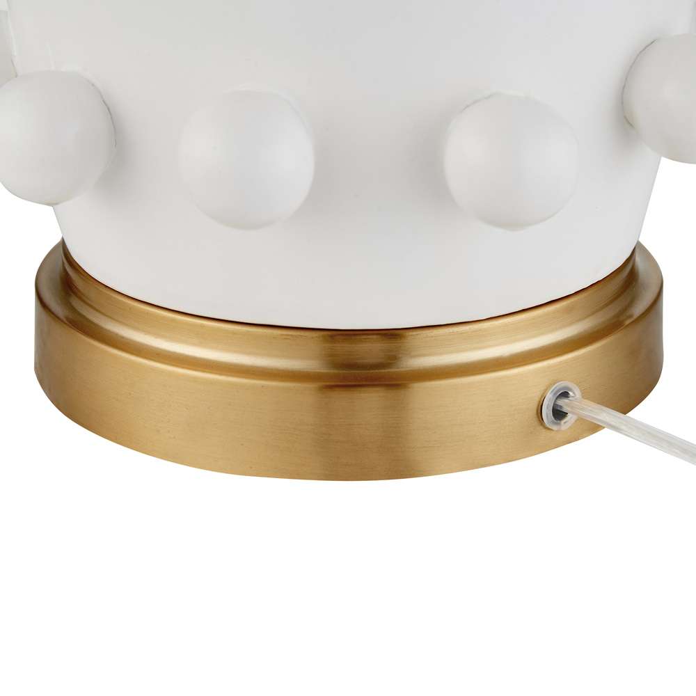 Hudson & Canal - Farrington 26in Tall Ceramic Table Lamp with Fabric Shade in Matte White/White - TL1999 veiw 4