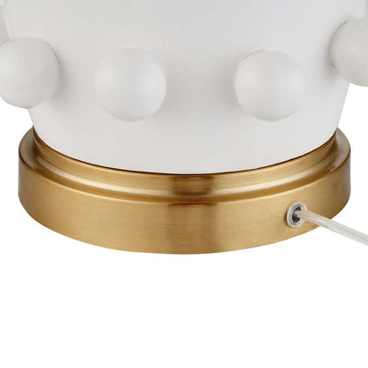 Hudson & Canal - Farrington 26in Tall Ceramic Table Lamp with Fabric Shade in Matte White/White - TL1999 veiw 4