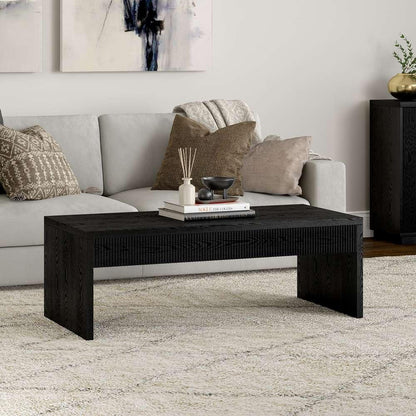 Hudson & Canal - Lawrence 48in Wide Rectangular Coffee Table in Black Grain - CT2056 veiw 4