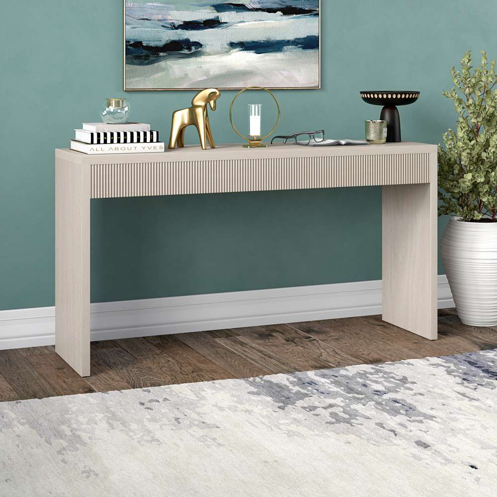 Hudson & Canal - Lawrence 55in Wide Rectangular Console Table in Alder White - AT2055 veiw 4