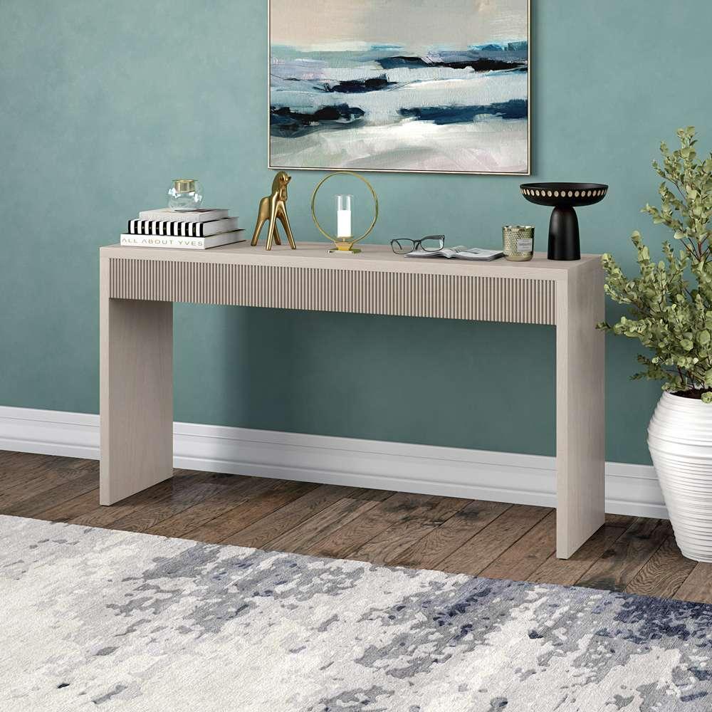 Hudson & Canal - Lawrence 55in Wide Rectangular Console Table in Alder White - AT2055 veiw 6