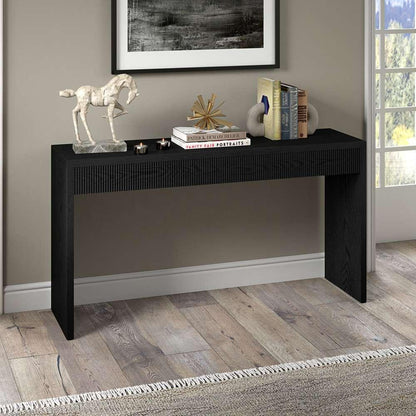 Hudson & Canal - Lawrence 55in Wide Rectangular Console Table in Black Grain - AT2054 veiw 4