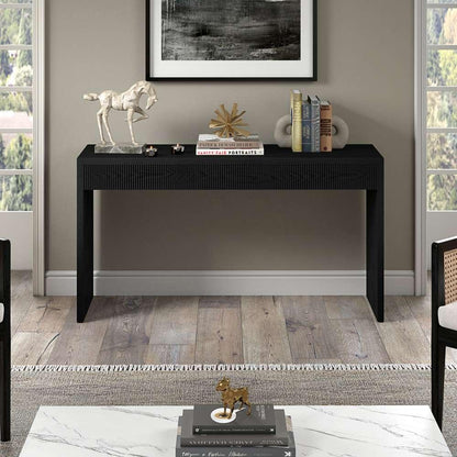 Hudson & Canal - Lawrence 55in Wide Rectangular Console Table in Black Grain - AT2054 veiw 5