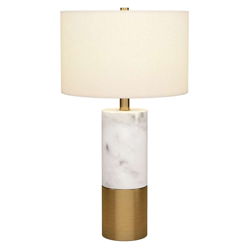 Hudson & Canal - Liana 24in Tall Table Lamp with Fabric Shade in Marble/Brass/White - TL2020 veiw 2