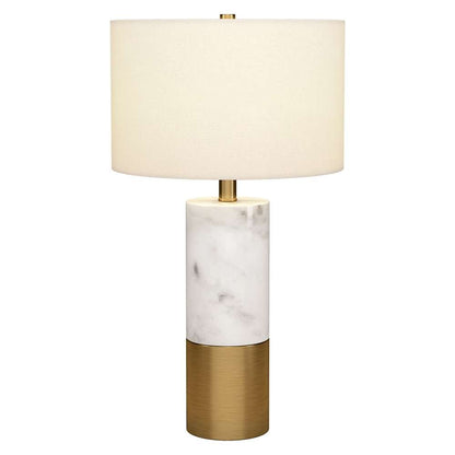 Hudson & Canal - Liana 24in Tall Table Lamp with Fabric Shade in Marble/Brass/White - TL2020 veiw 2