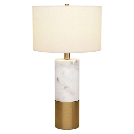 Hudson & Canal - Liana 24in Tall Table Lamp with Fabric Shade in Marble/Brass/White - TL2020 veiw 2