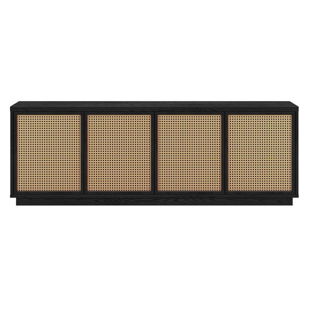 Hudson & Canal - Pryce Rectangular TV Stand for TVs up to 78in in Black Grain - TV2024 veiw 2
