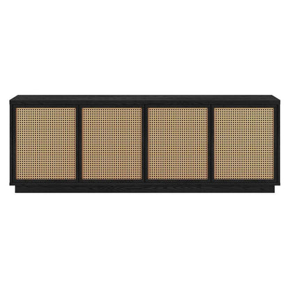 Hudson & Canal - Pryce Rectangular TV Stand for TVs up to 78in in Black Grain - TV2024 veiw 2