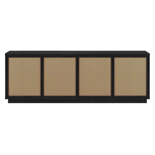 Hudson & Canal - Pryce Rectangular TV Stand for TVs up to 78in in Black Grain - TV2024 veiw 2